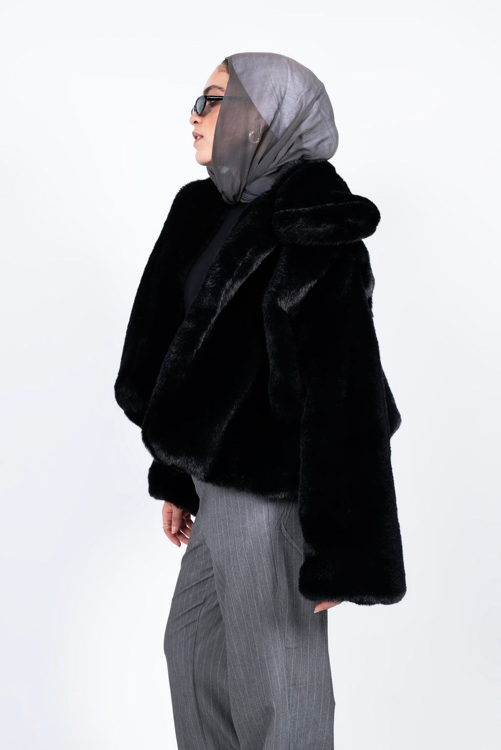 Fur jacket black