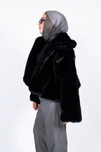 Fur jacket black