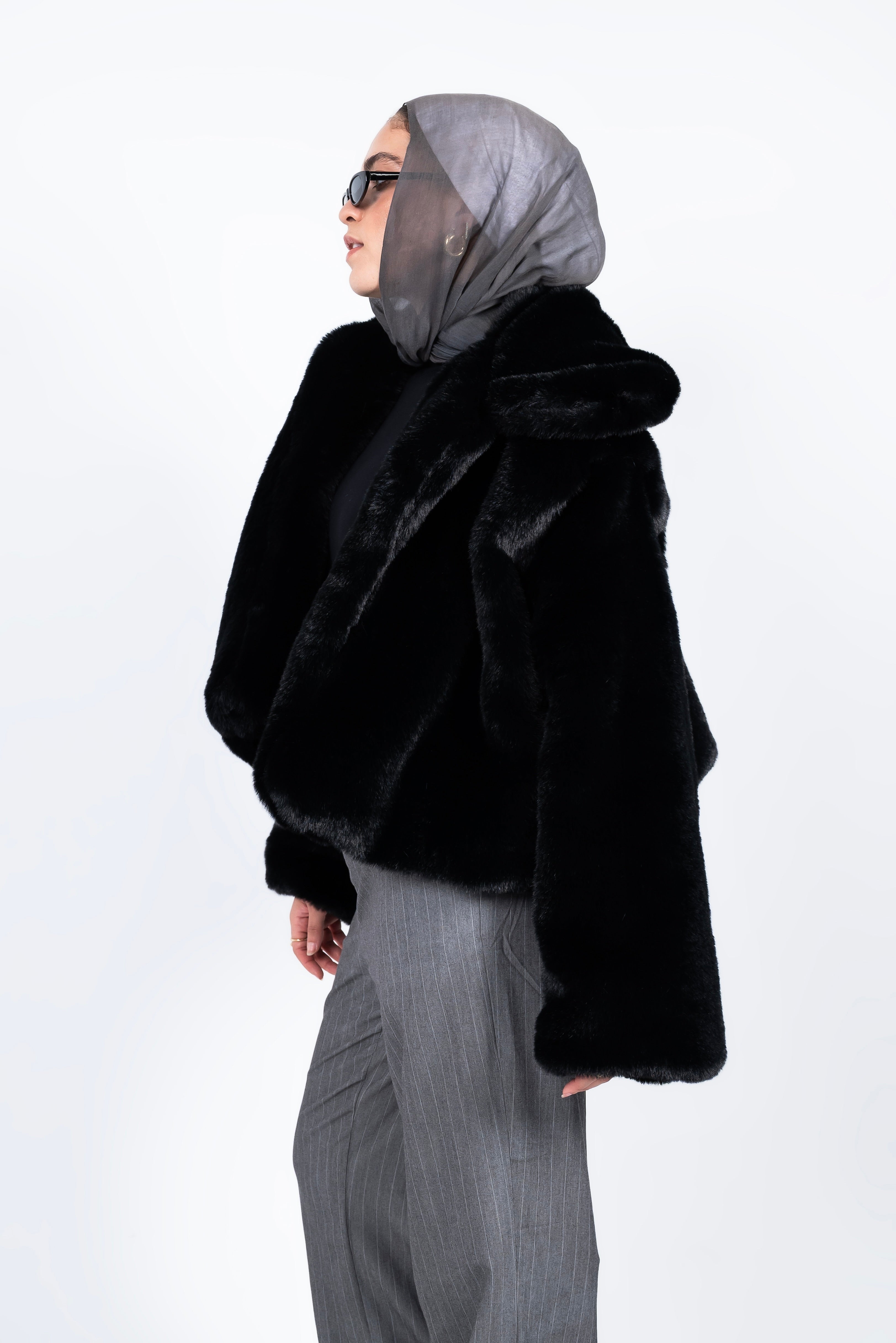 Fur jacket black