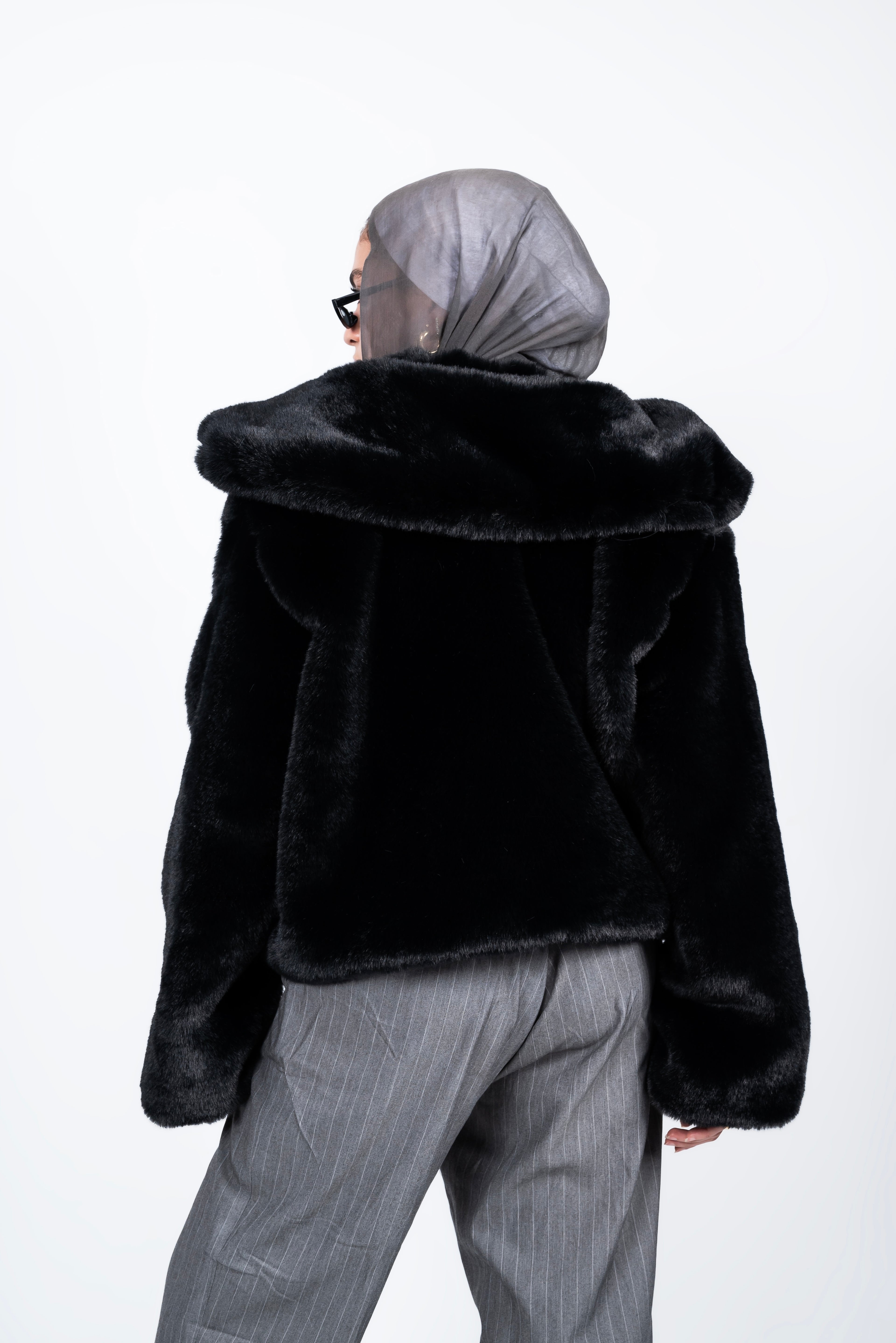 Fur jacket black