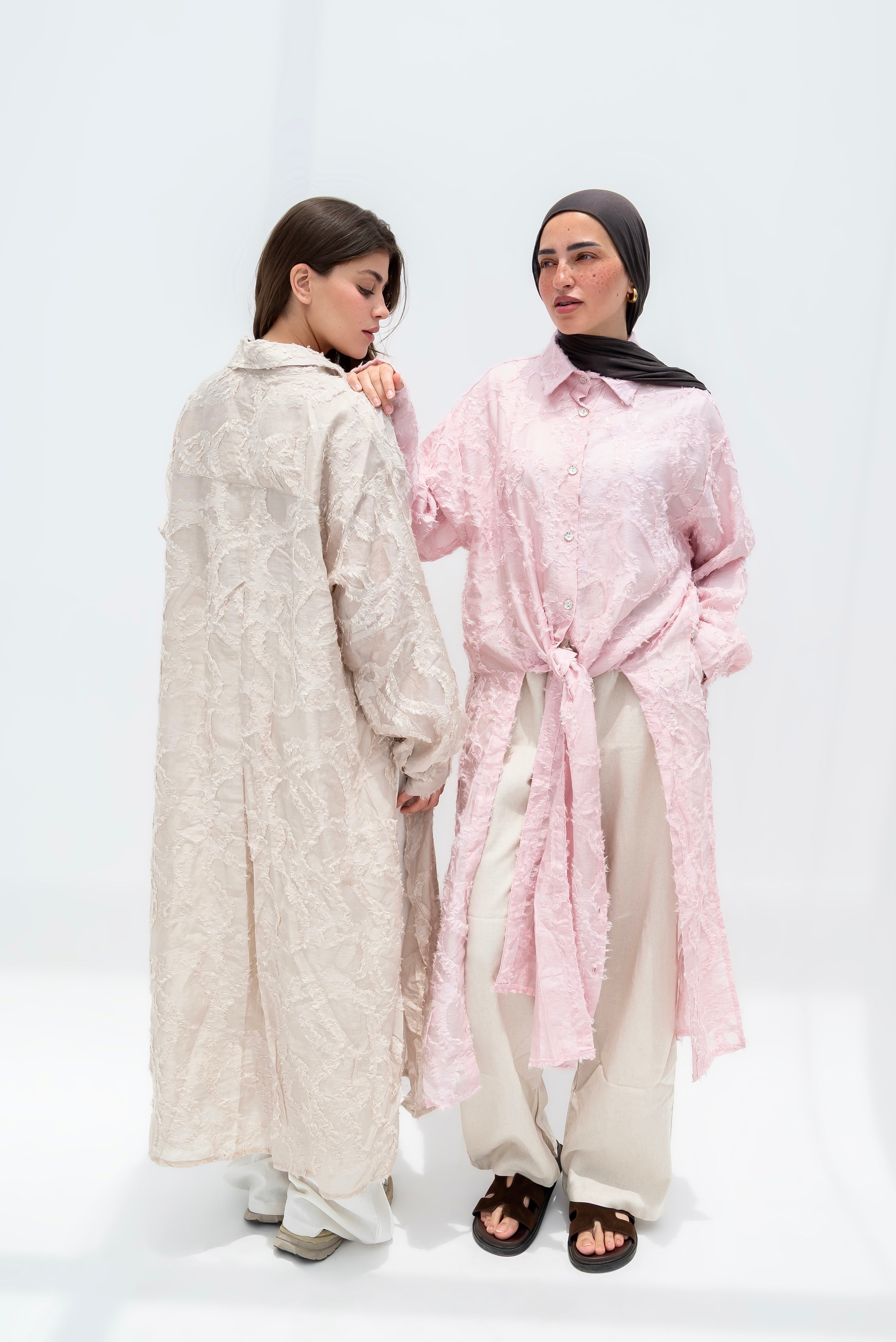 WHISPER-TEXTURED LONGLINE KIMONO