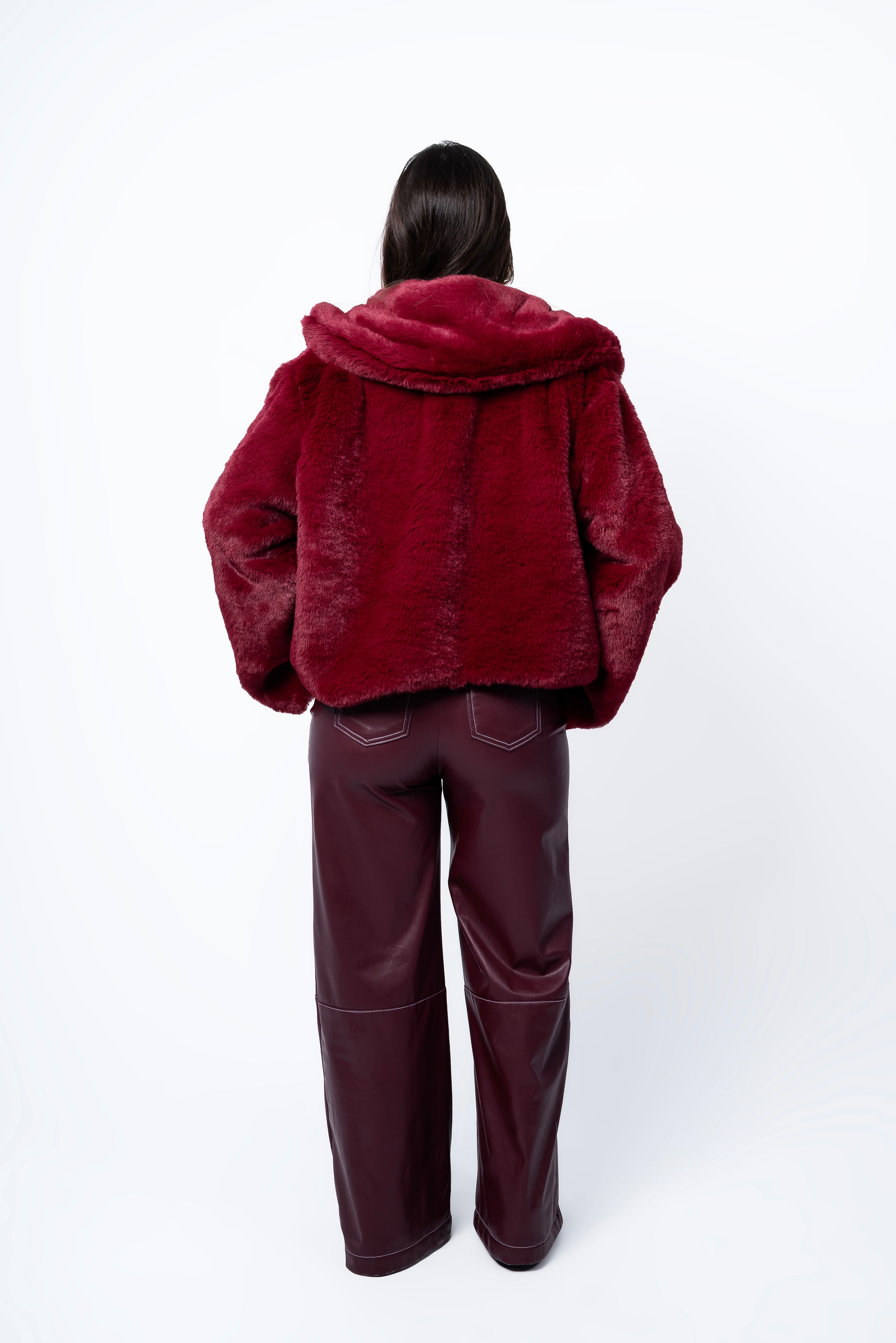 Leather pants burgundy